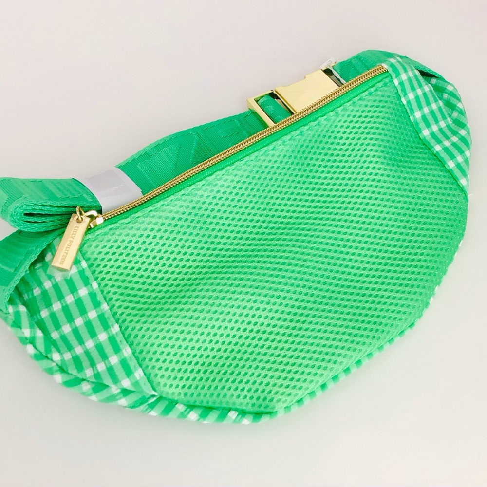 Lilly Pulitzer Gleanna Belt Bag-Fauna Green Performance Gingham-NWT In Package - Picture 8 of 14